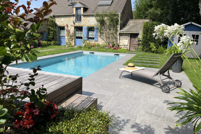 Piscine rectangulaire 3,5x7m en béton armé